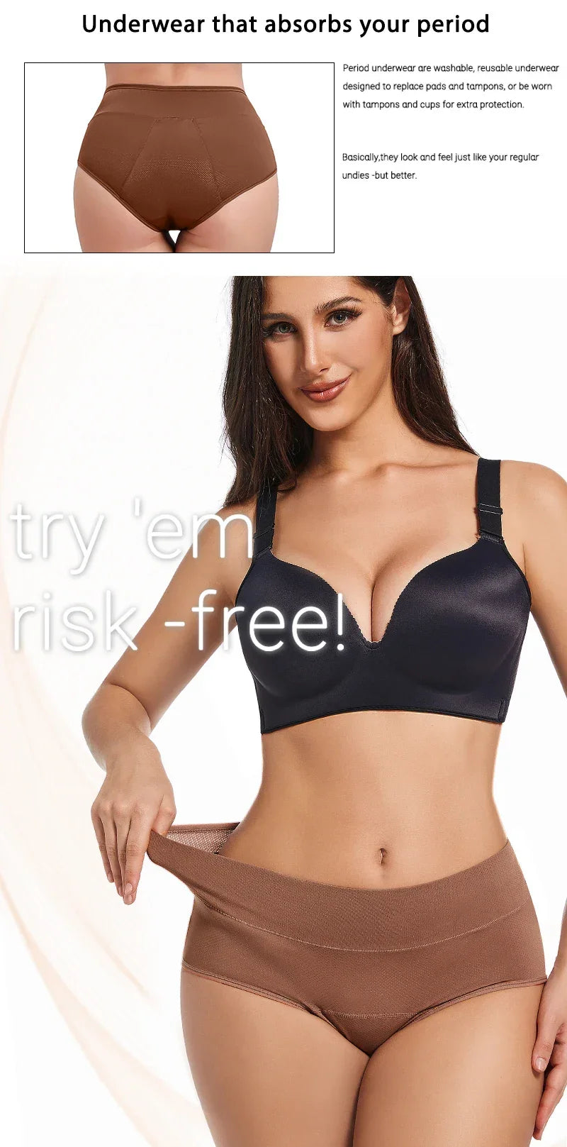 Culotte Menstruelle 3 Couches - Absorption Forte Flux pour Maternité et Incontinence