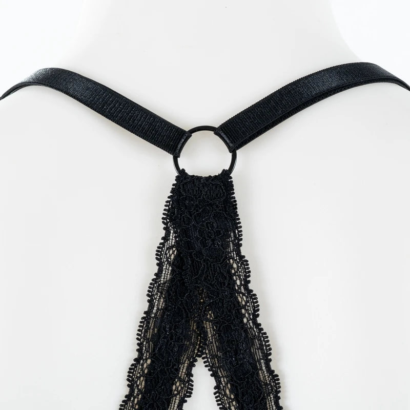 Bralette Dentelle Sans Armature - Dos Ajouré et Coques Rembourrées 3/4