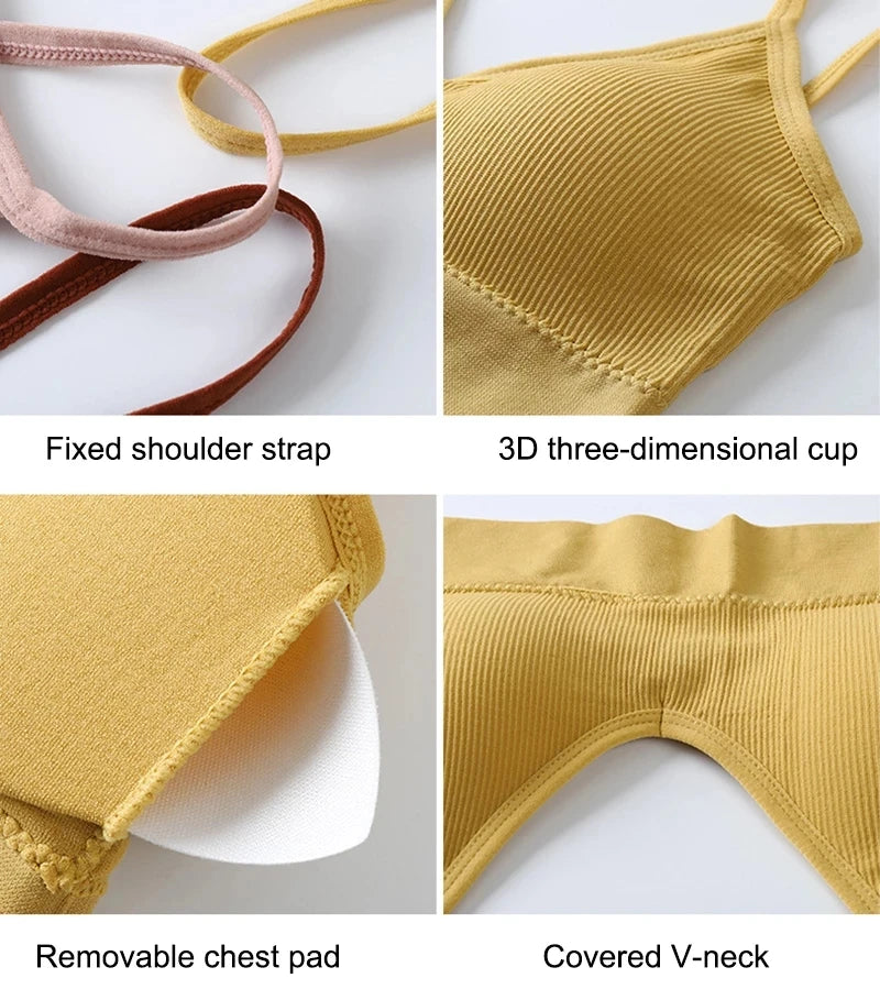 Ensemble Soutien-gorge Push-up et String Seamless - Lingerie Sport Fitness Femme