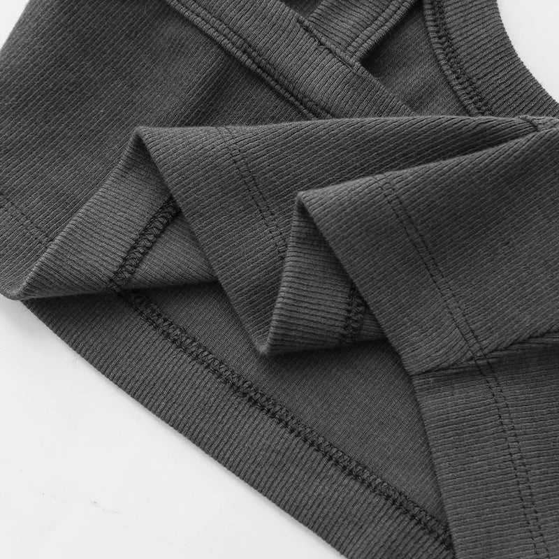 Top Tube Tricoté en Coton Femme - Débardeur Côtelé Élastique Sans Manches Style Streetwear