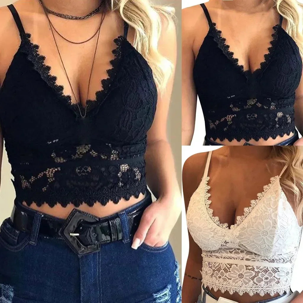 Bralette en Dentelle Florale Push-Up sans Armatures - Lingerie Sexy Femme Été - Just For Pure Ladies