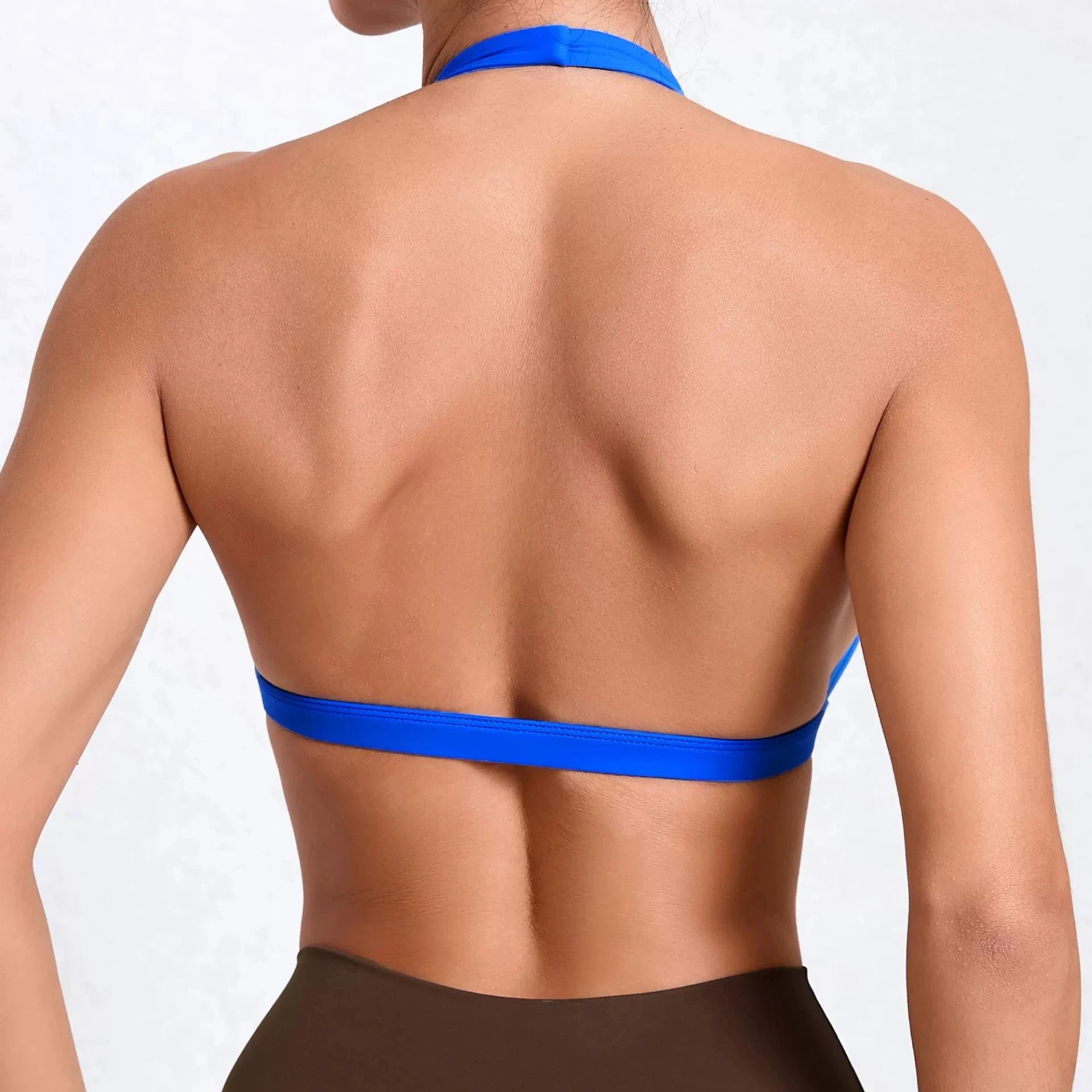 Brassière de Sport Femme Sans Coutures Dos Ouvert - Support Moyen Yoga Fitness
