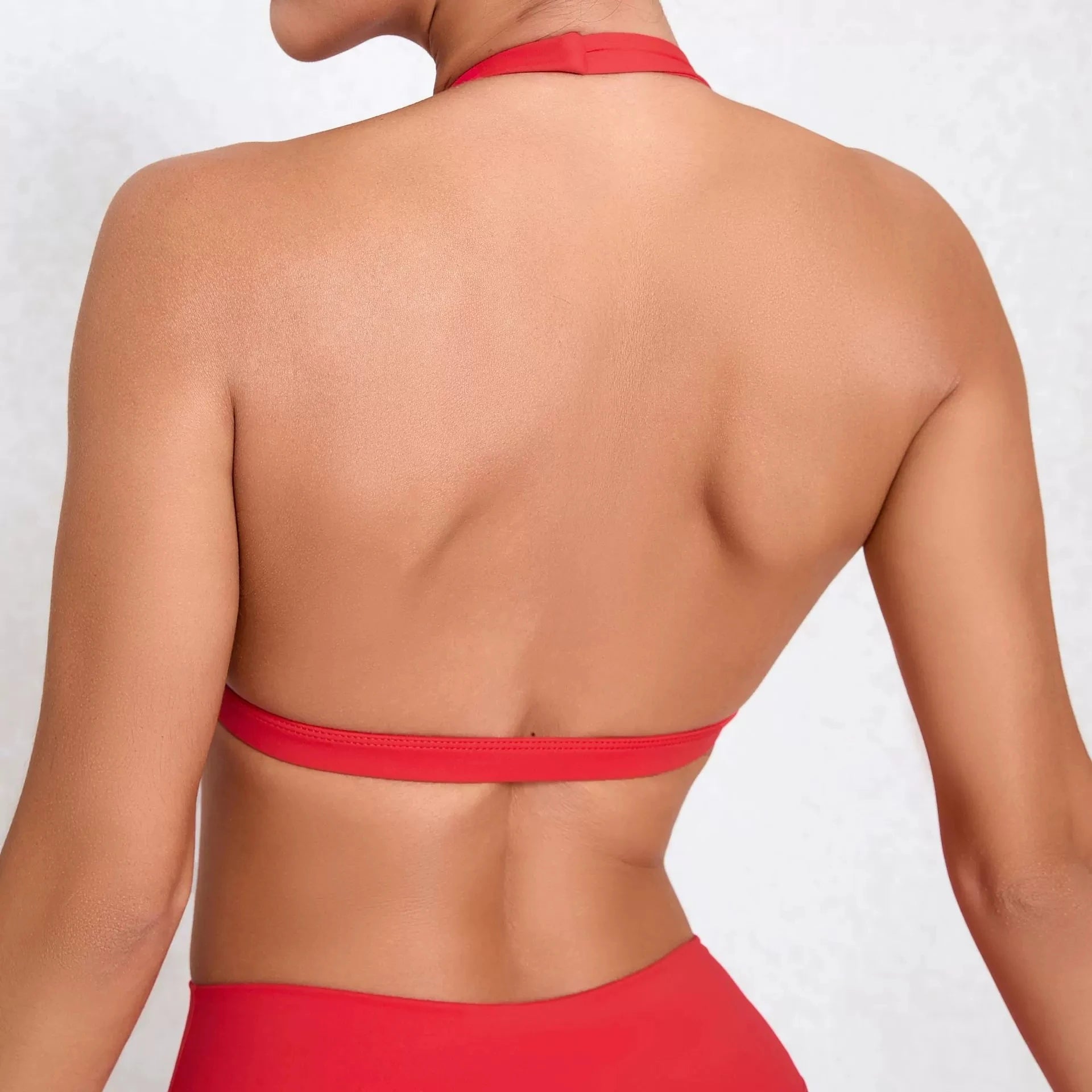 Brassière de Sport Femme Sans Coutures Dos Ouvert - Support Moyen Yoga Fitness