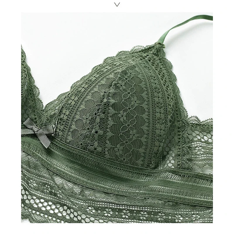 Soutien-gorge en Dentelle Française dos Nu sans Armatures - Bralette Triangulaire Douce