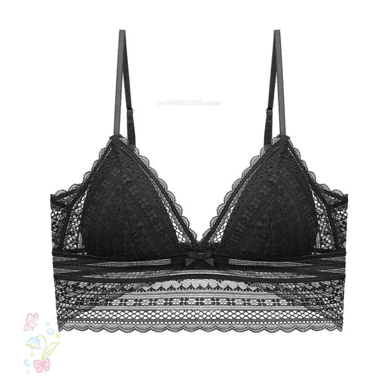 Soutien-gorge en Dentelle Française dos Nu sans Armatures - Bralette Triangulaire Douce