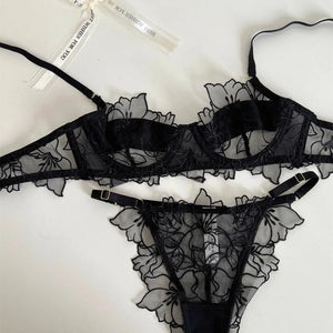 Ensemble Soutien-gorge Push-up Dentelle Coton