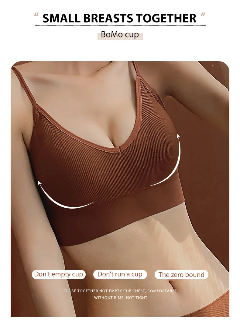 Ensemble Soutien-gorge Push-up et String Seamless - Lingerie Sport Fitness Femme