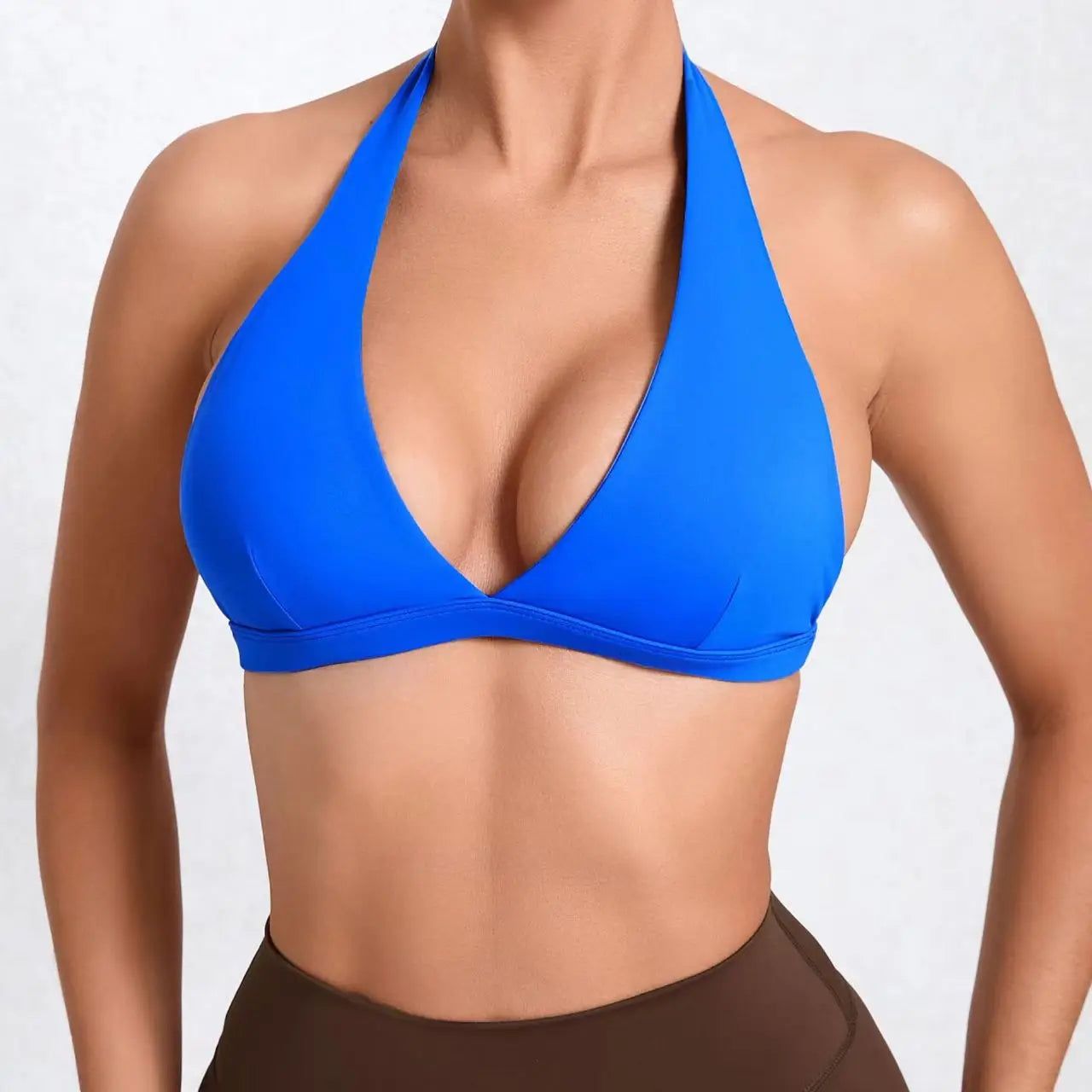 Brassière de Sport Femme Sans Coutures Dos Ouvert - Support Moyen Yoga Fitness