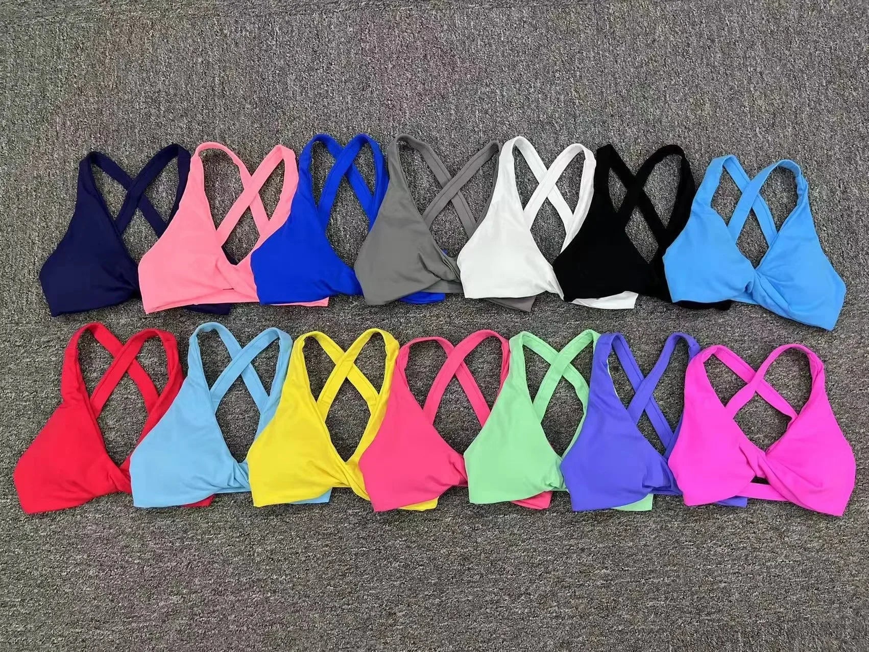 Brassière de Sport Femme Sans Coutures Dos Ouvert - Support Moyen Yoga Fitness