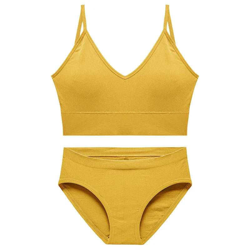 Ensemble Soutien-gorge Push-up et String Seamless - Lingerie Sport Fitness Femme