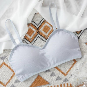 Soutien-gorge Crop Top Sans Armatures Push-up - Brassière Active Côtelée