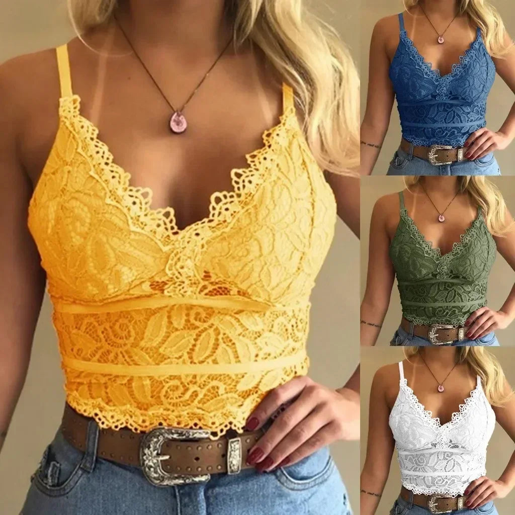 Bralette en Dentelle Florale Push-Up sans Armatures - Lingerie Sexy Femme Été - Just For Pure Ladies