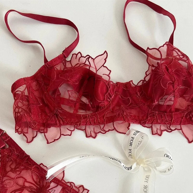 Ensemble Soutien-gorge Push-up Dentelle Coton