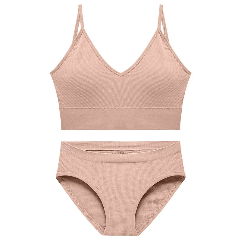 Ensemble Soutien-gorge Push-up et String Seamless - Lingerie Sport Fitness Femme