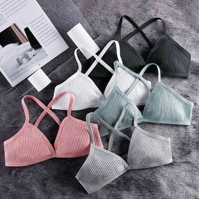 Bralette Triangle Deep V Style Français Sans Armatures - Lingerie Douce et Confortable