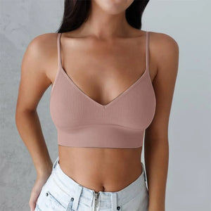 Brassières Sport Femme avec Rembourrage - Col V Sans Armatures Just For Pure Ladies