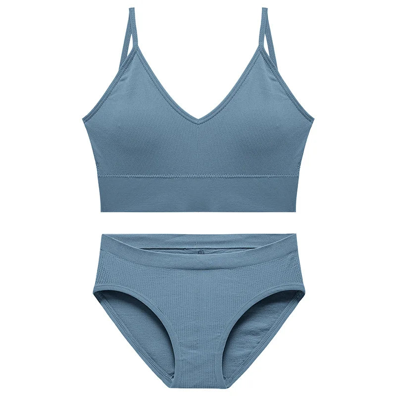 Ensemble Soutien-gorge Push-up et String Seamless - Lingerie Sport Fitness Femme