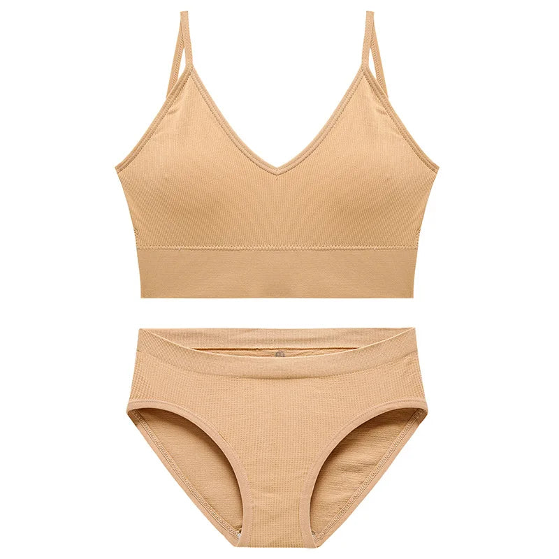 Ensemble Soutien-gorge Push-up et String Seamless - Lingerie Sport Fitness Femme