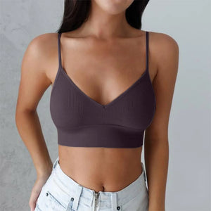 Brassières Sport Femme avec Rembourrage - Col V Sans Armatures Just For Pure Ladies