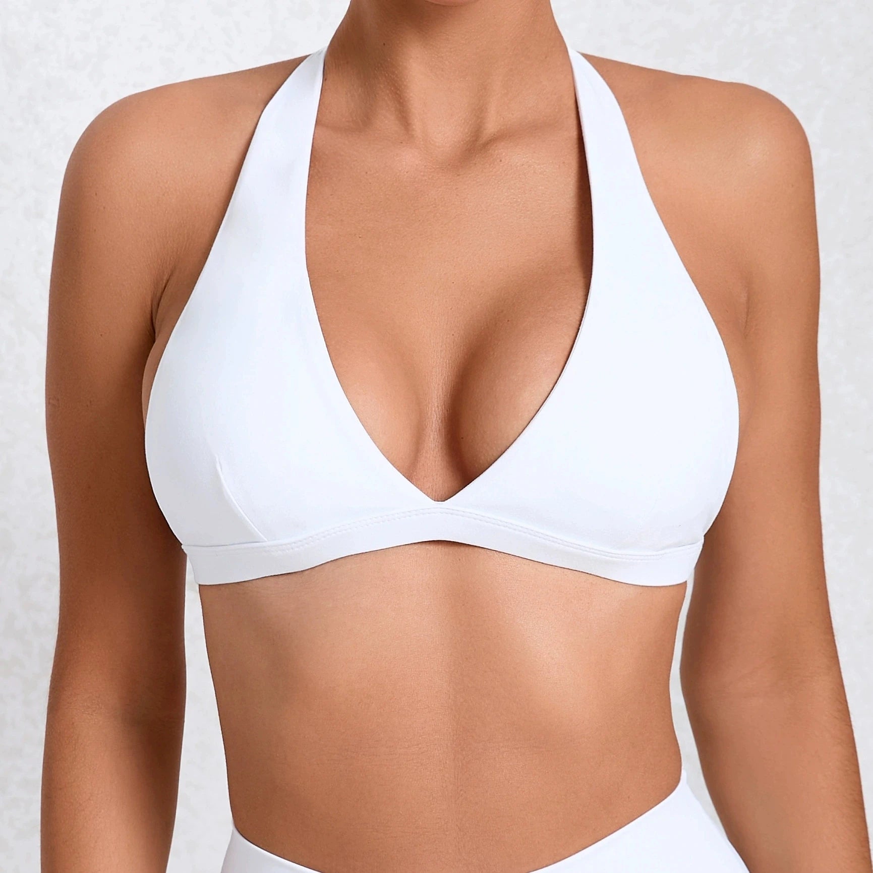 Brassière de Sport Femme Sans Coutures Dos Ouvert - Support Moyen Yoga Fitness