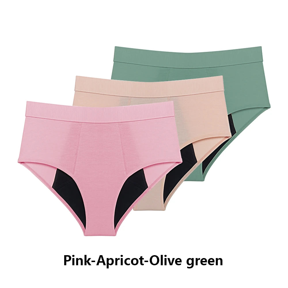 Culottes Menstruelles Flux Abondant - Lot de 3 culotte Périodiques Taille Haute Étanches