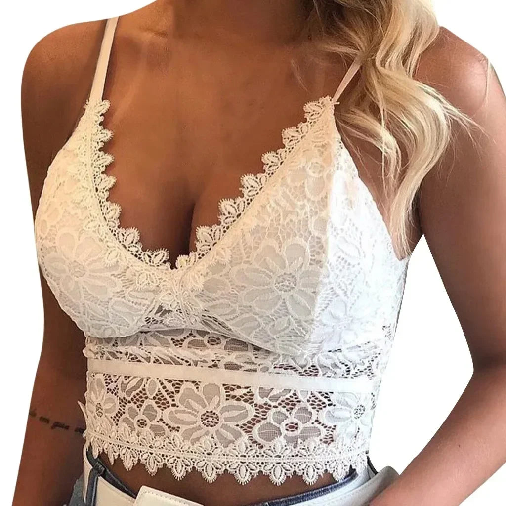 Bralette en Dentelle Florale Push-Up sans Armatures - Lingerie Sexy Femme Été - Just For Pure Ladies