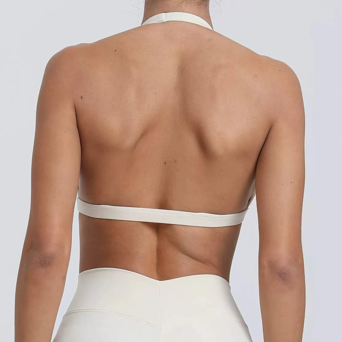 Brassière de Sport Femme Sans Coutures Dos Ouvert - Support Moyen Yoga Fitness