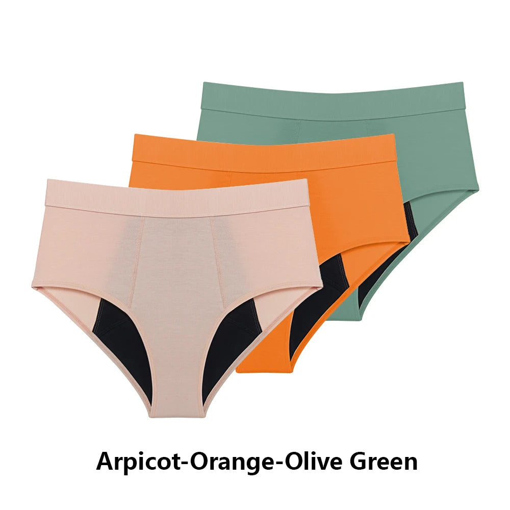 Culottes Menstruelles Flux Abondant - Lot de 3 culotte Périodiques Taille Haute Étanches