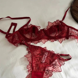 Ensemble Soutien-gorge Push-up Dentelle Coton