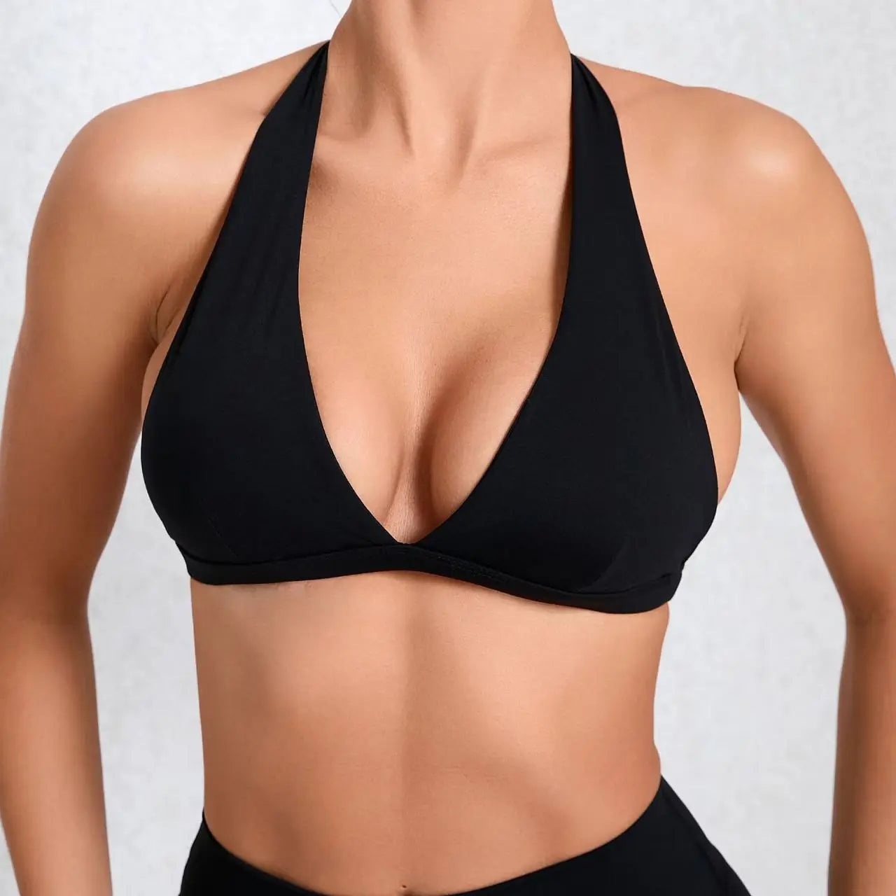 Brassière de Sport Femme Sans Coutures Dos Ouvert - Support Moyen Yoga Fitness