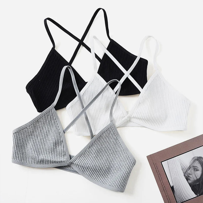 Ensemble Lingerie Coton Triangle Sans Armatures - Kit Soutien-gorge et Culotte Respirant
